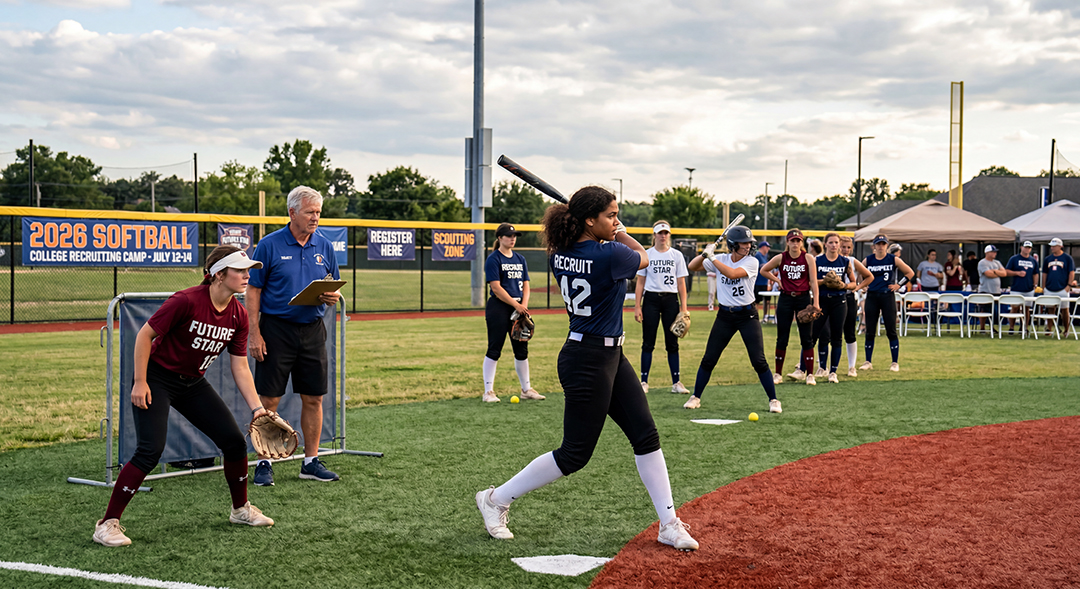 Softball showcases and tournaments — getting seen by college coaches.