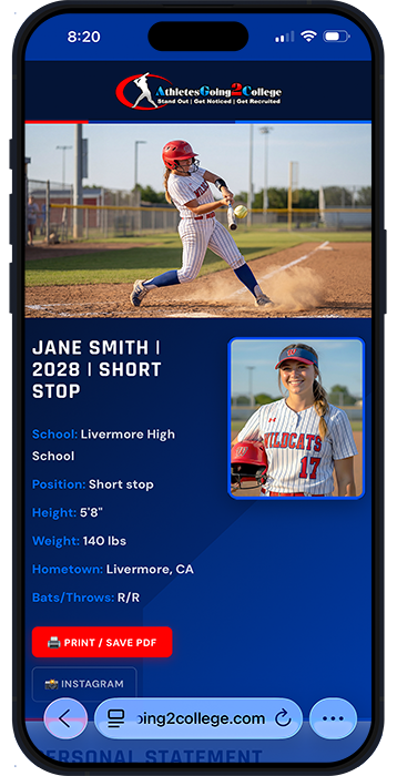 Recruiting profile open on a phone in hand