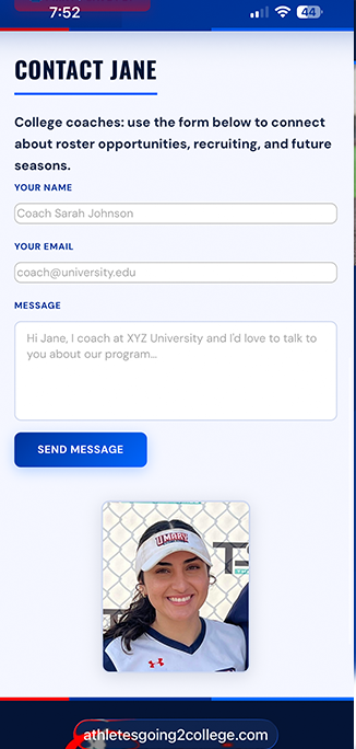 Coach contact form
