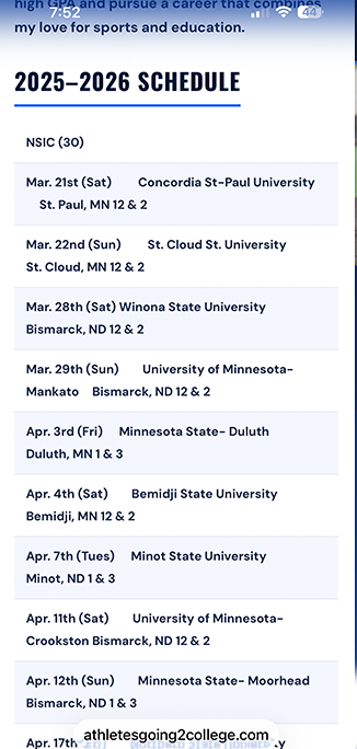 Season schedule
